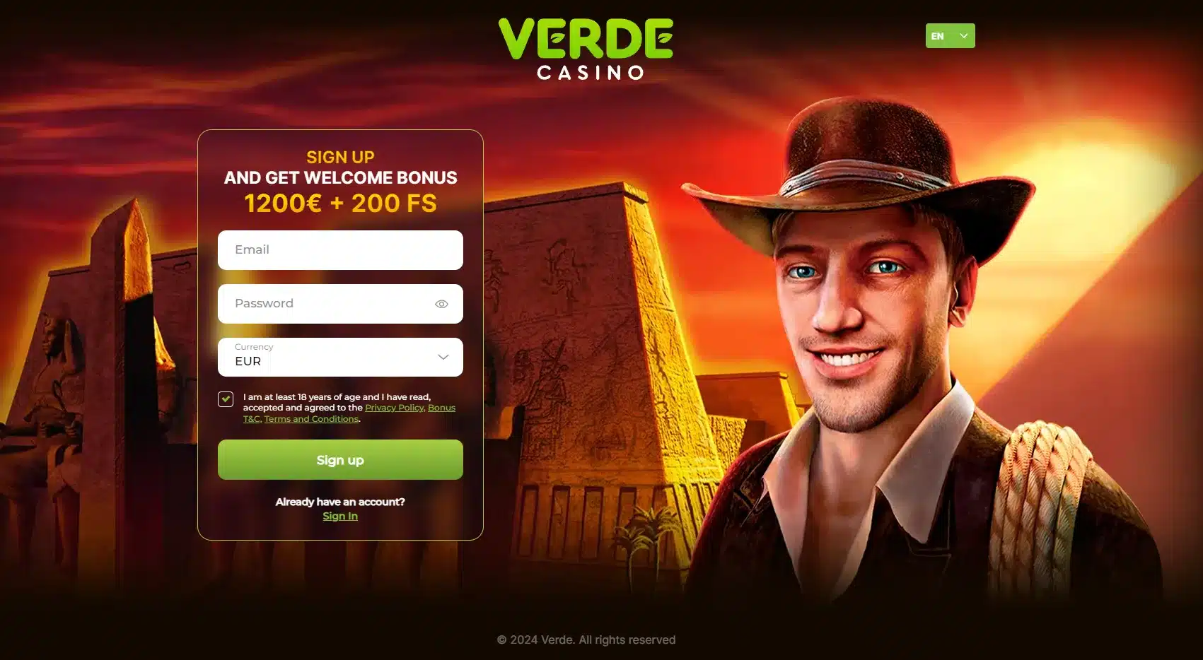 Verde Casino Book of Ra Bonus 1200€ plus 200 Freispiele