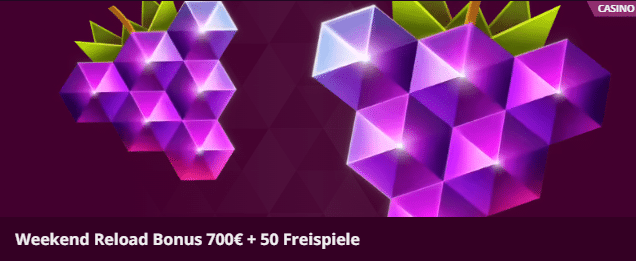 Malina Casino 700 Euro Nachlade Bonus plus 50 Freispiele