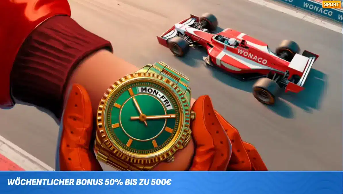 Wonaco Casino 500 Euro Sportwetten Bonus jede Woche