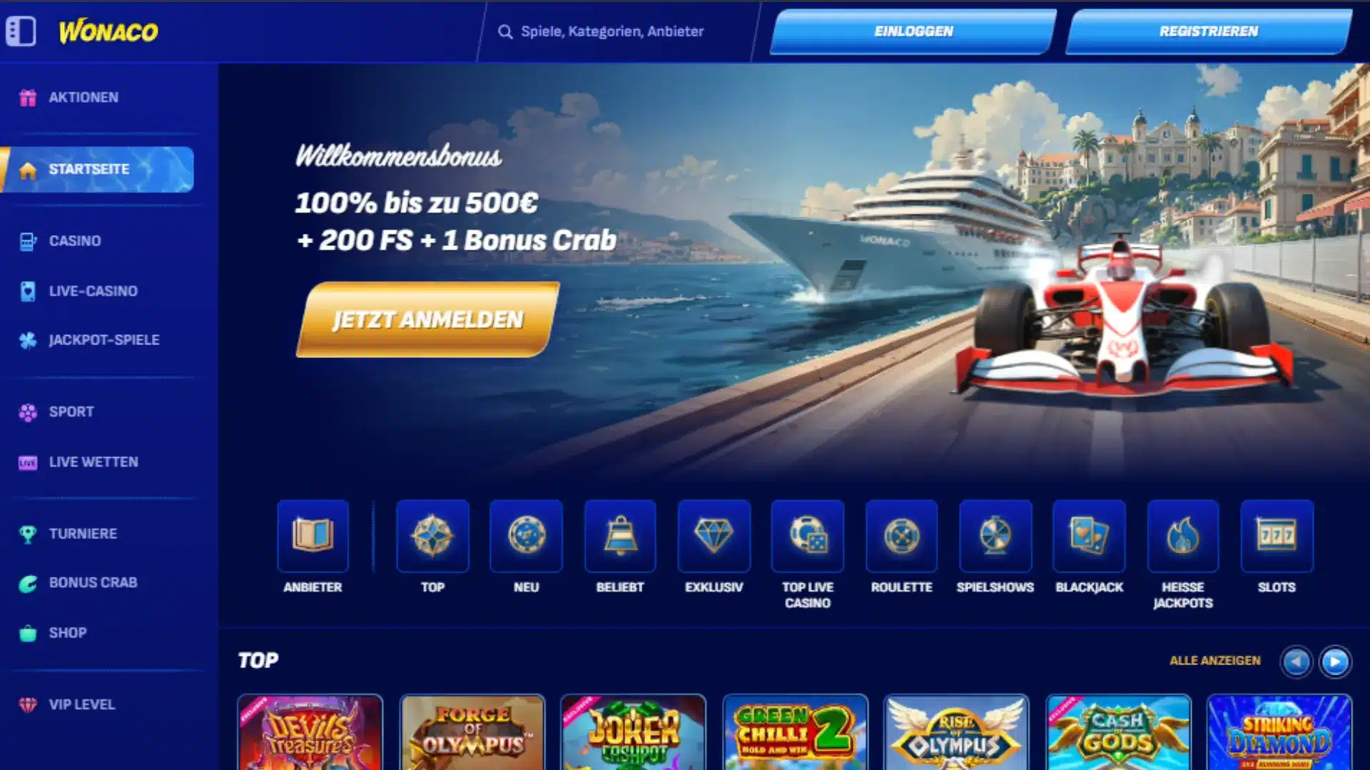 Wonaco Online Casino Review